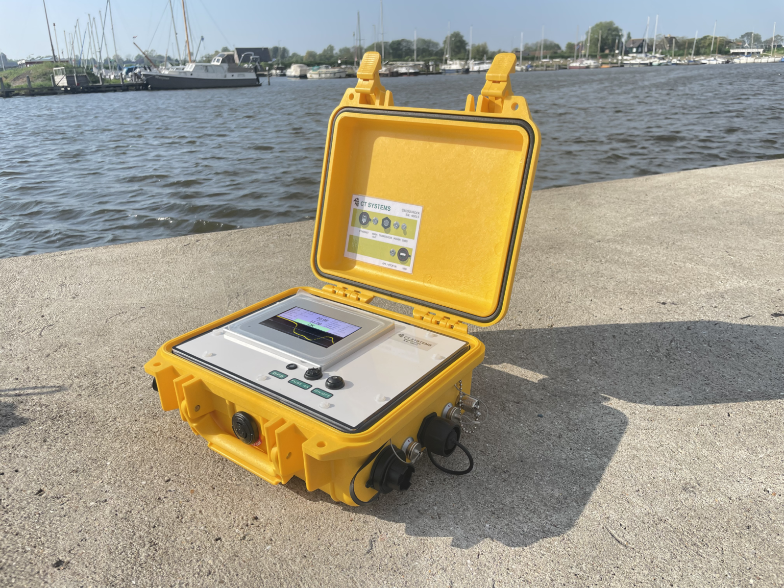 GeoSounder portable echo sounder on the quayside