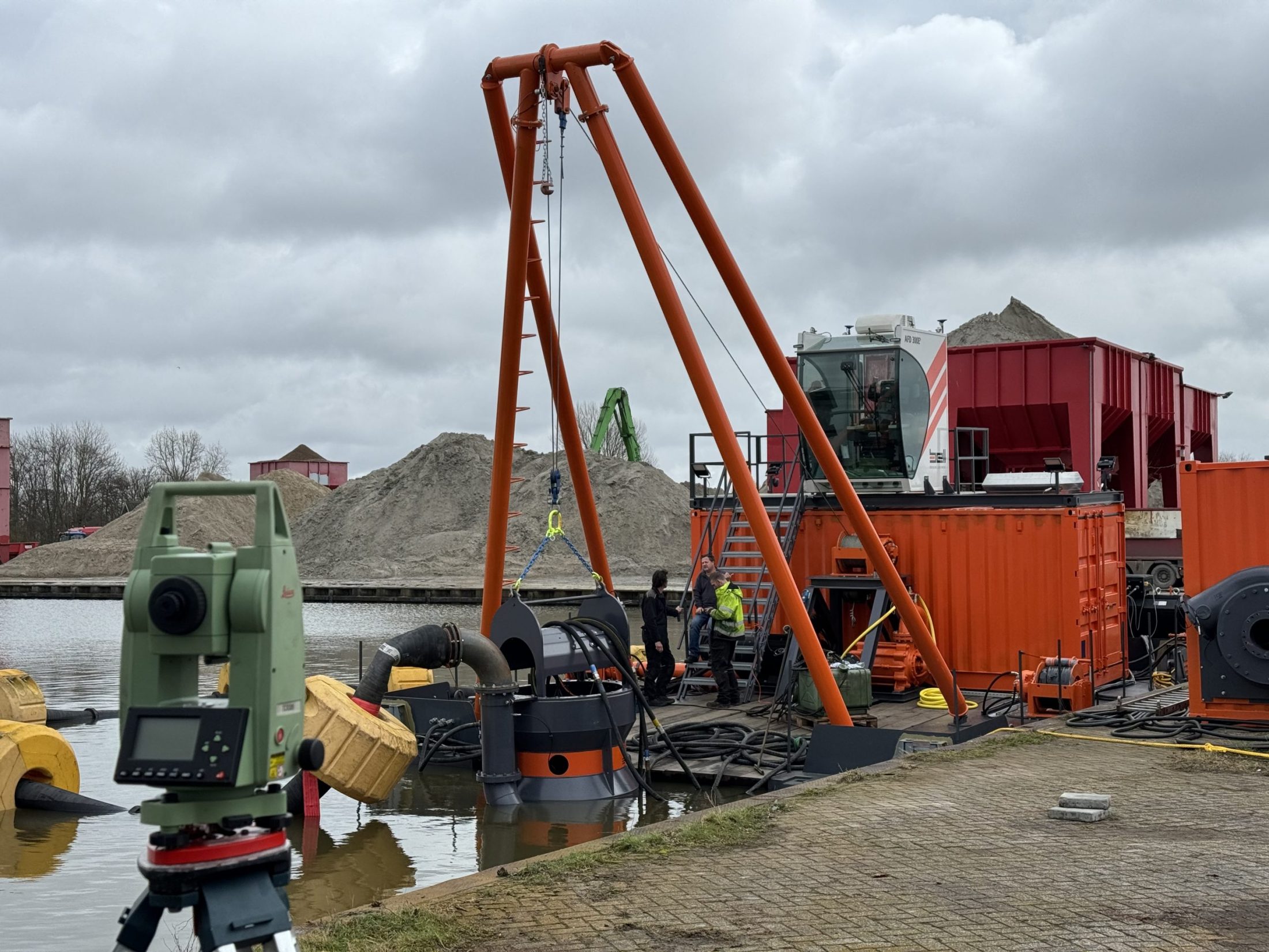GeoDredge installation on Bell A-Frame Dredger