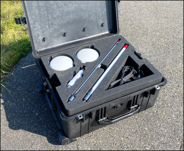 RDPS Peli case open with foam insert for GNSS antennas and mounting hardware