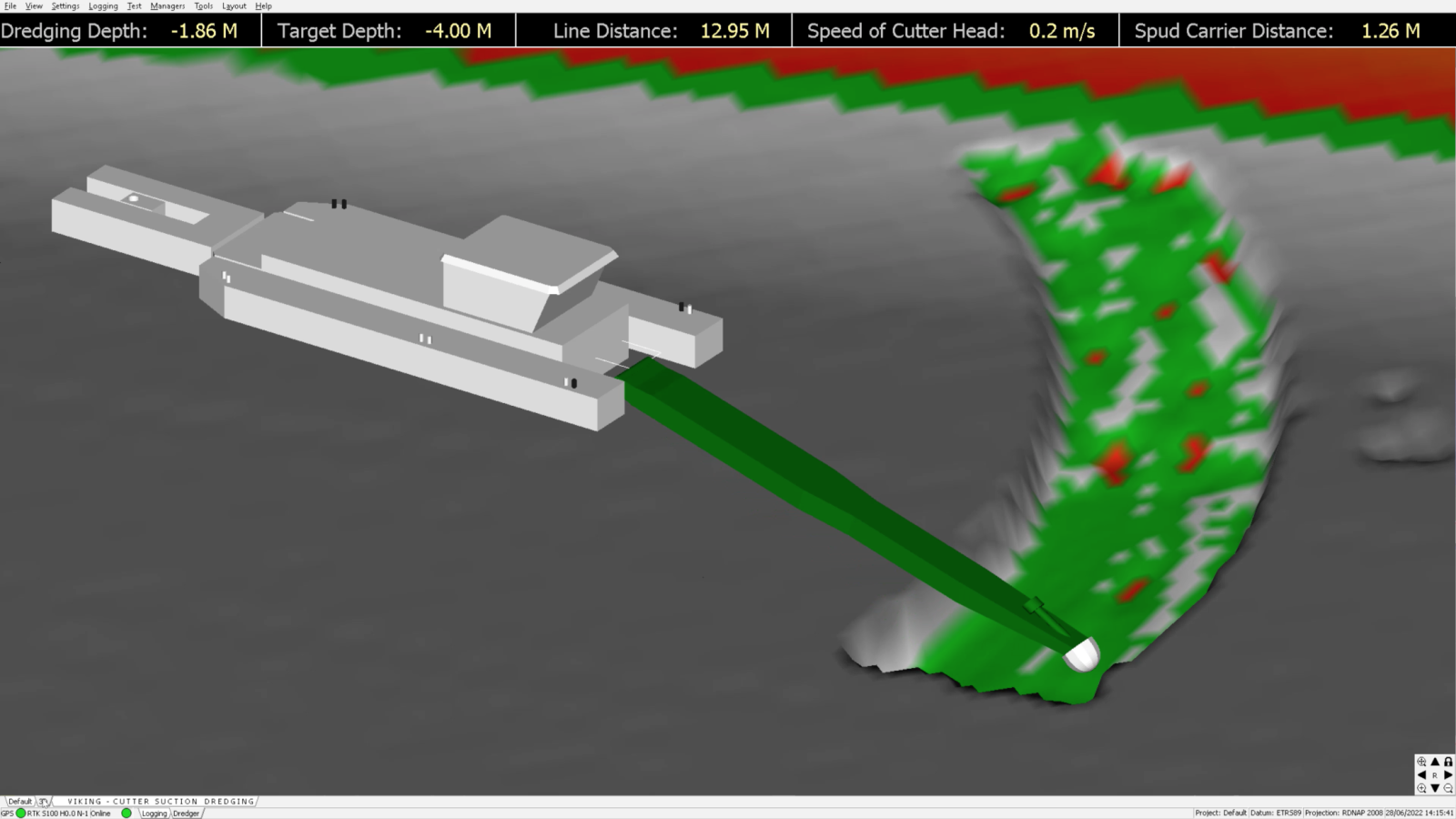 Viking 3D cutter suction dredging view