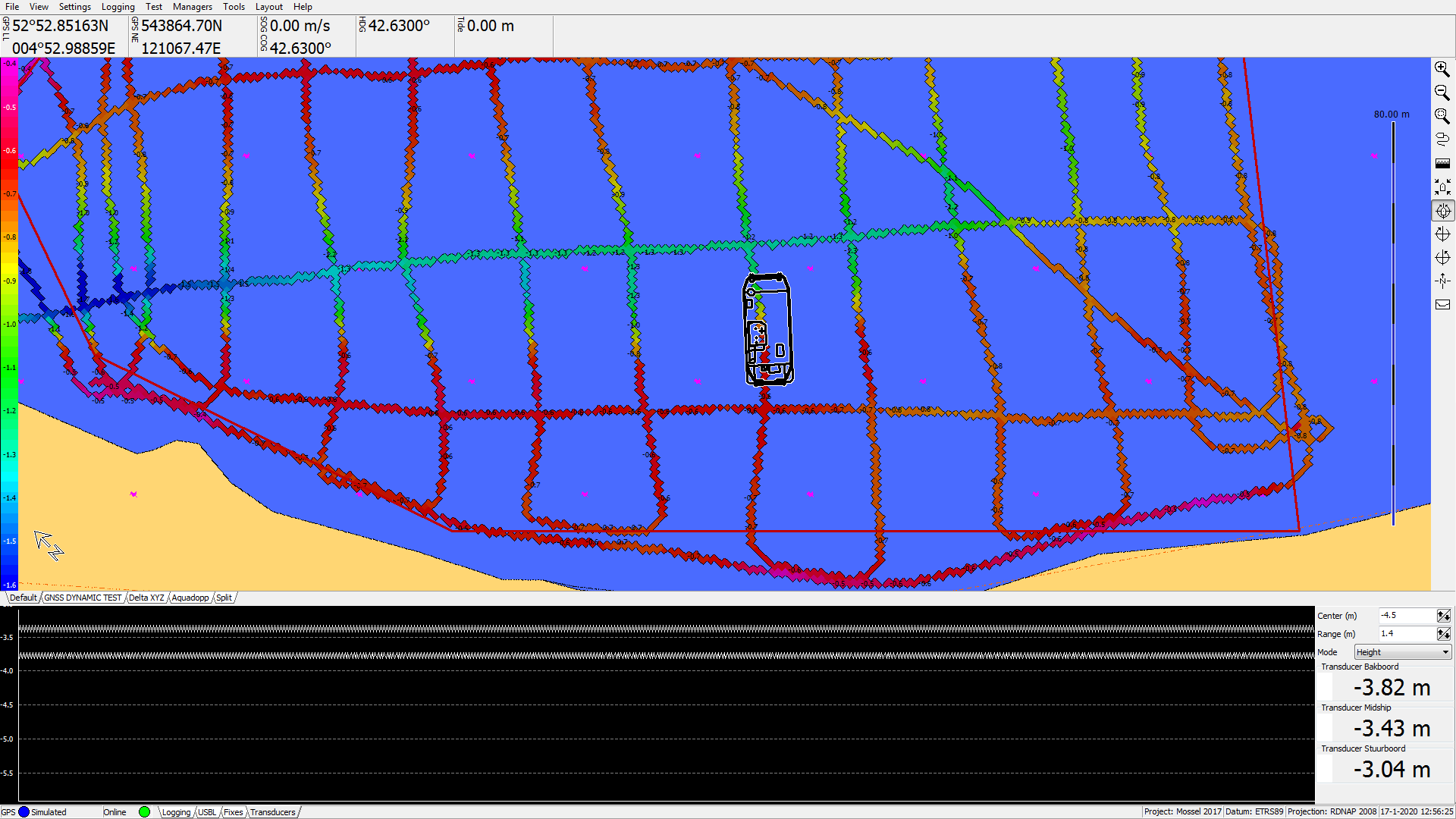 Viking single beam echo sounder view